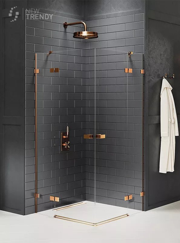 New Trendy Avexa Copper Kabina Kwadratowa 80x80x200 Czyste 6mm Active Shield (EXK-3665)